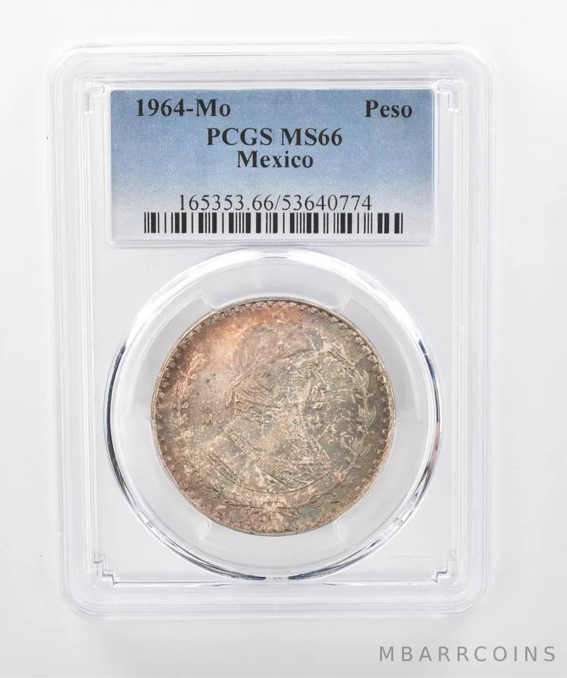 1964 Mo Mexico Peso MS66 PCGS Beautiful Tone *1405