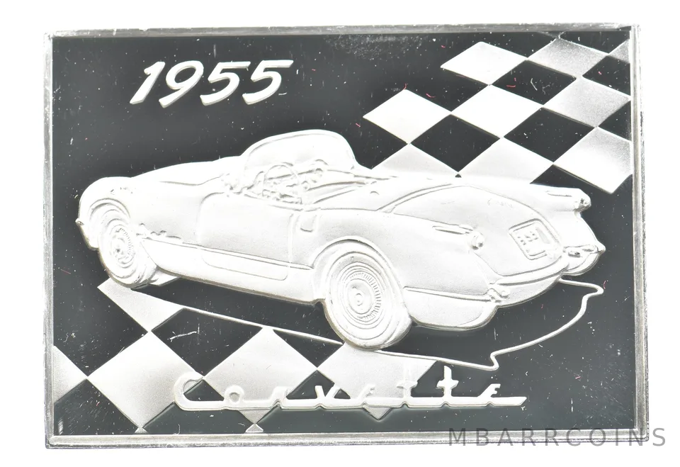 1955 Corvette Silver Art Bar Vintage Car *3273
