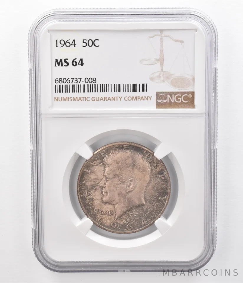 1964 Kennedy Half Dollar MS64 NGC Beautifully Toned a8649