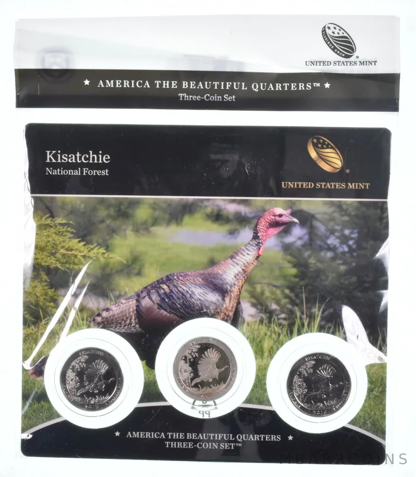 2015 Kisatchie National Park PDS ATB 3 Quarter Coin Set Unc BU Proof