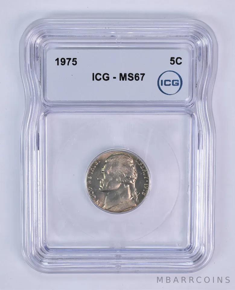 1975 Jefferson Nickel MS67 ICG