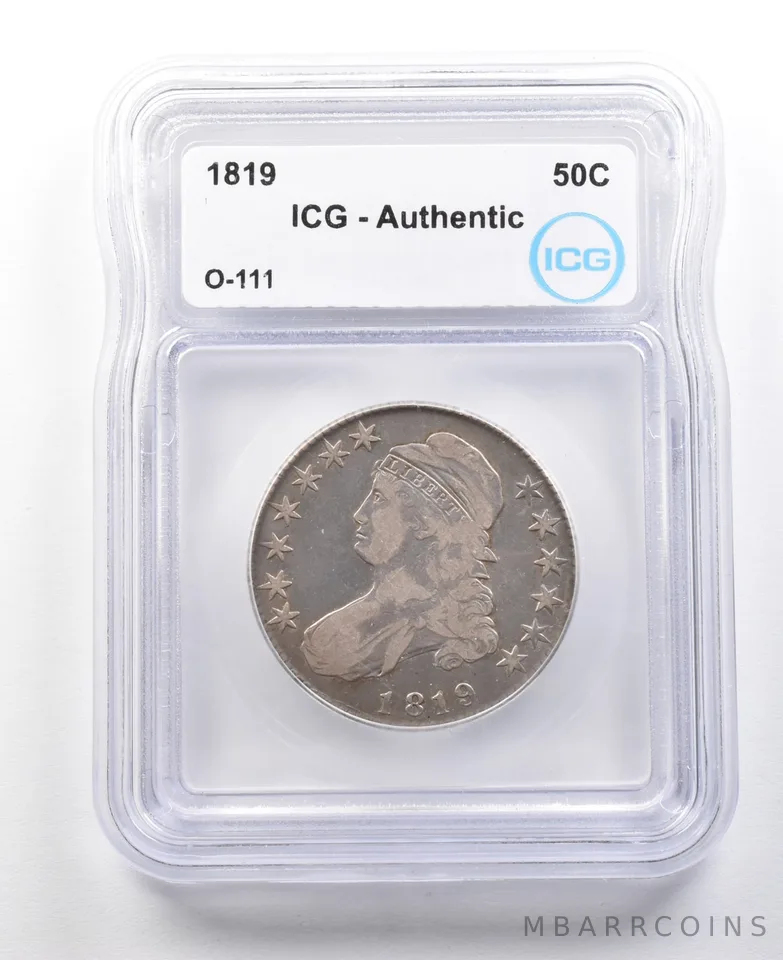 1819 Capped Bust Half Dollar O-111 Authentic ICG *3061