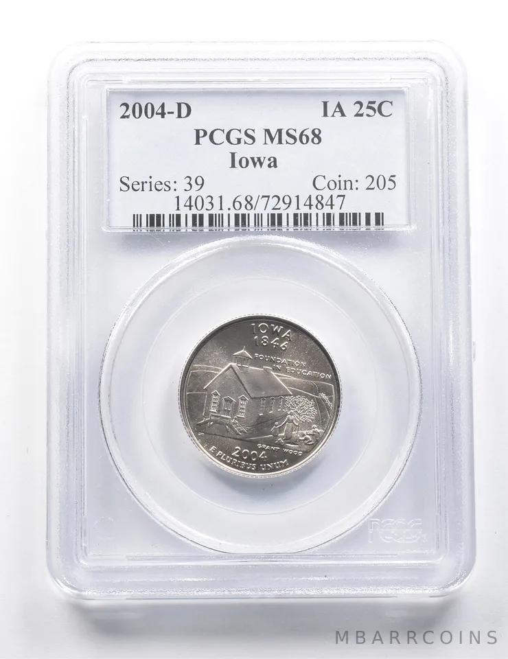 2004-D Washington State Quarter Iowa MS68 PCGS PQ a9401