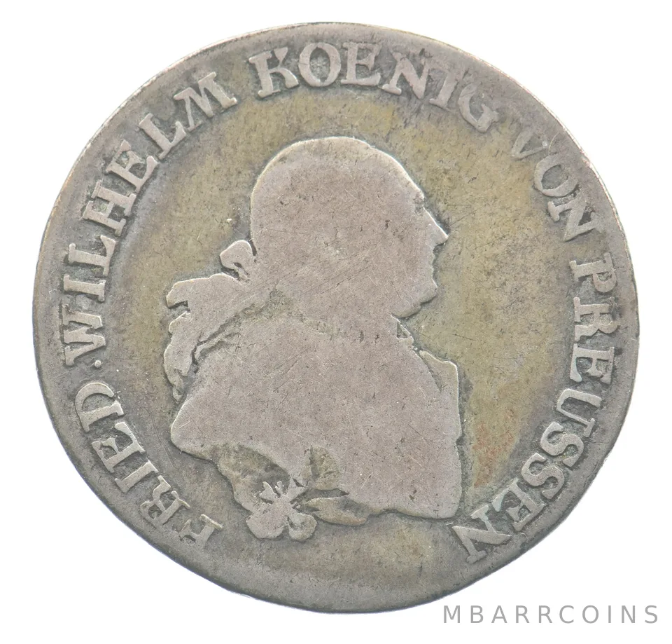 1786-1797 Prussia Poland 1/3 Thaler Fred Wilhelm II *4051