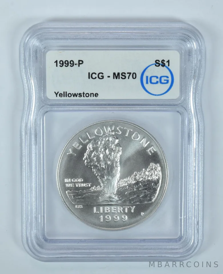 1999-P Yellowstone Commemorative Silver Dollar MS70 ICG
