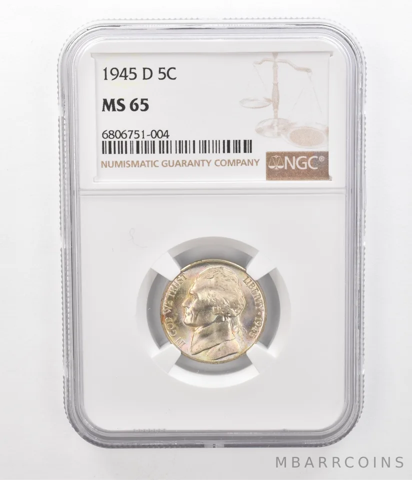 1945-D Jefferson Nickel MS65 NGC Beautiful Tone *2430