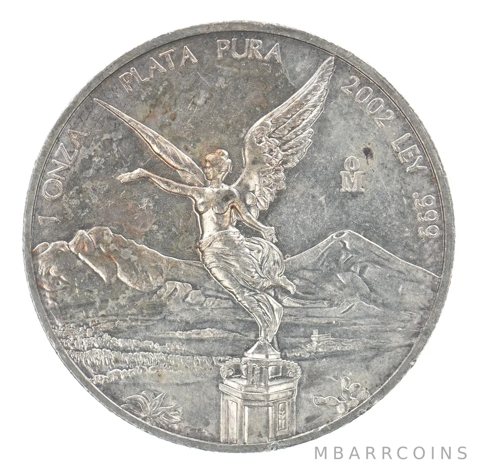 2002 Mo Mexico 1 Onza Silver Libertad Peripheral Tone *6277