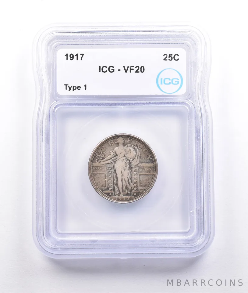1917 Standing Liberty Quarter Type 1 VF20 ICG *6976
