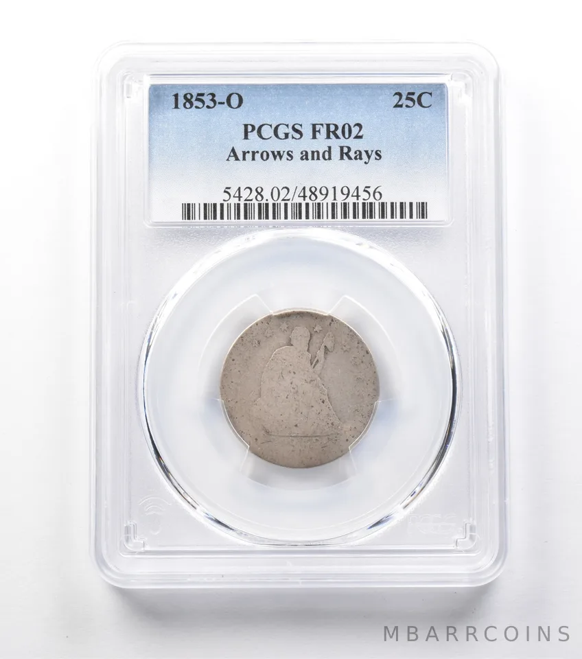 1853-O Seated Liberty Quarter Arrows And Rays FR02 PCGS Lowball *9949