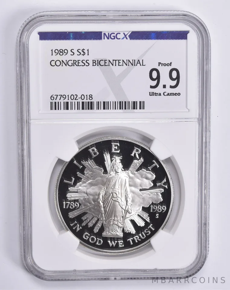 1989-S Congress Commemorative Dollar Proof 9.9 UCAM NGC X NGCX