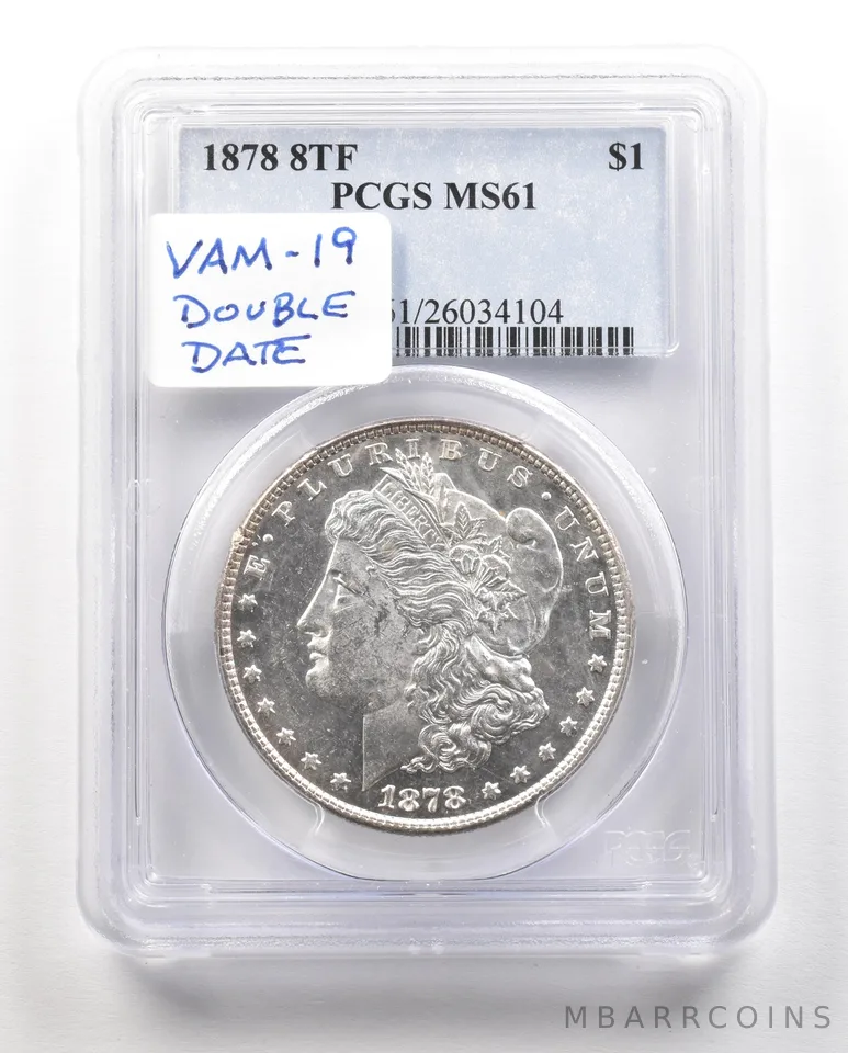 1878 8TF Morgan Silver Dollar MS61 PCGS a4819