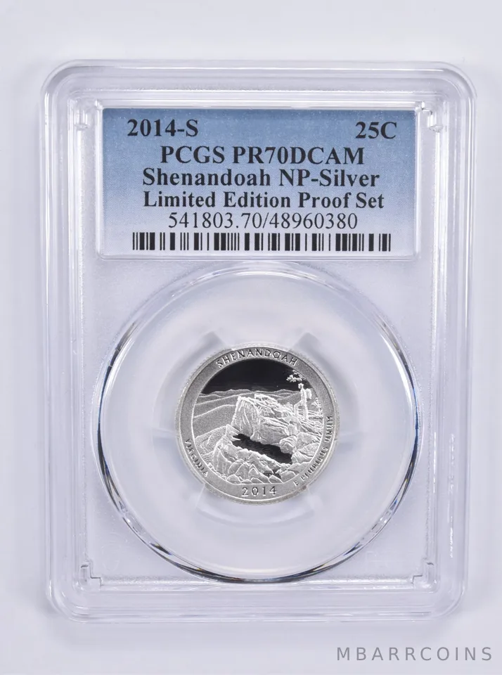 2014-S Washington Quarter Shenandoah Silver Limited Edition Set PR70 PCGS