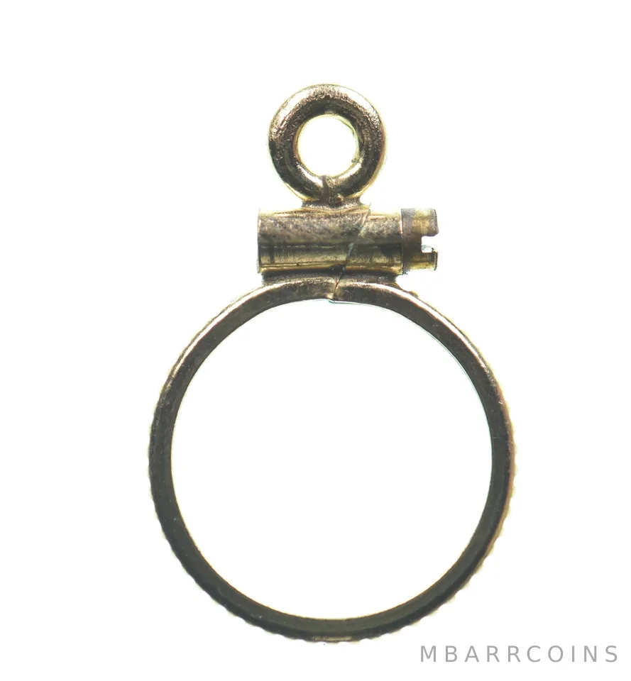 12K 10.3mm Gold Filled Token Coin Bezel Pendant Frame Edge *1401