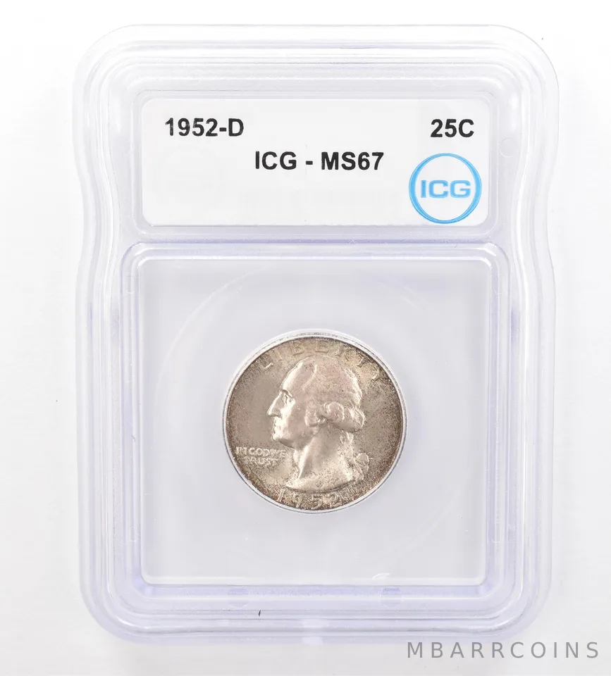 1952-D Washington Quarter MS67 ICG Beautiful Tone *7352