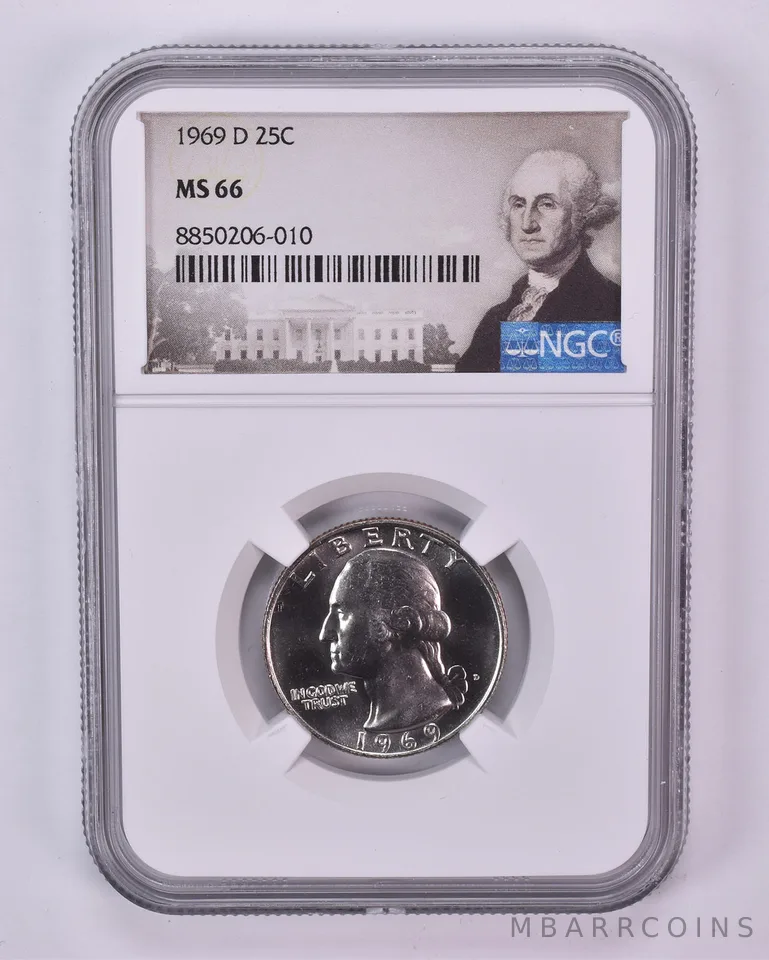1969-D Washington Quarter MS66 NGC Special Label