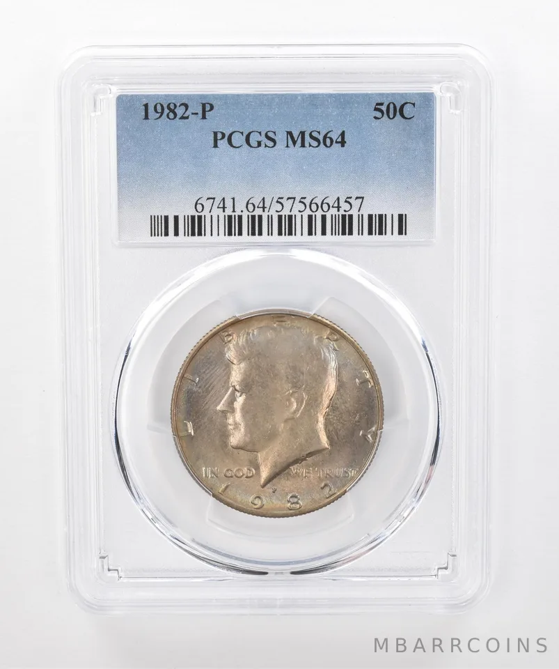 1982-P Kennedy Half Dollar MS64 PCGS Beautiful Tone a1345