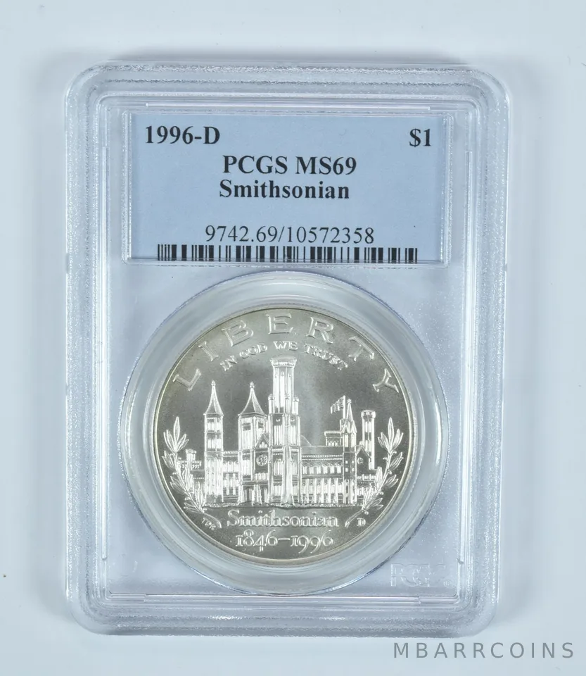 1996-D Smithsonian Commemorative Dollar MS69 PCGS Blue Label