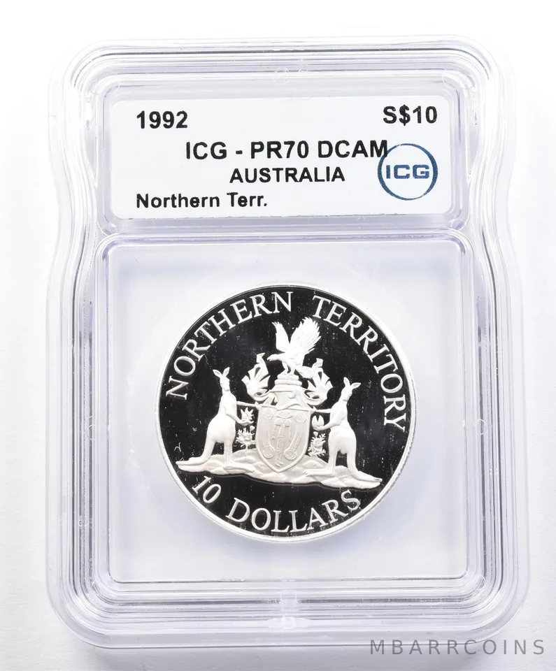1992 Australia 10 Dollars Silver Northern Territories PR70 DCAM ICG *1592