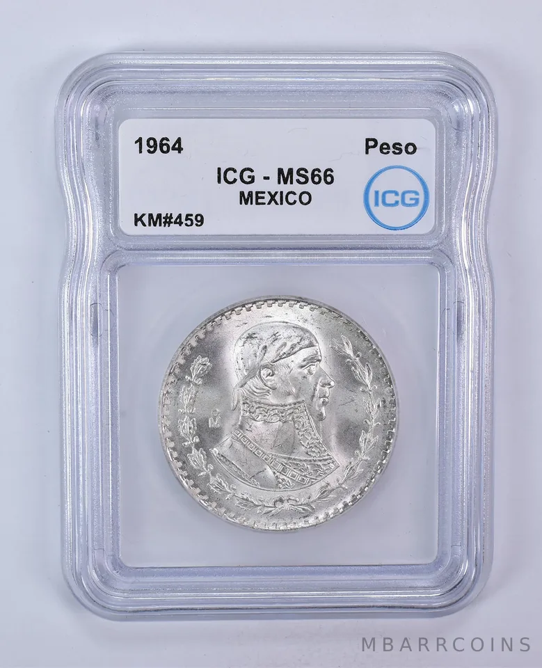 1964 Mexico 1 Peso KM#459 MS66 ICG