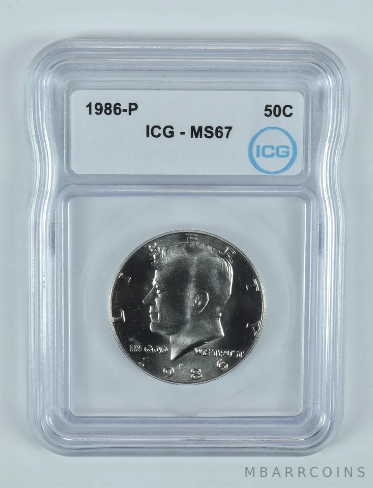 1986-P Kennedy Half Dollar MS67 ICG