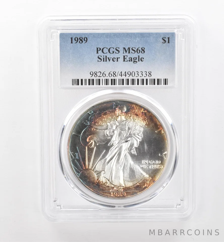 1989 American Silver Eagle MS68 PCGS Beautiful Tone *1979