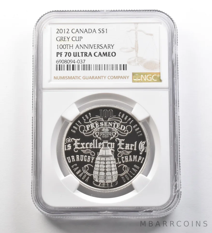 2012 Canada Silver Dollar Grey Cup 100th Anniversary PF70 UCAM NGC *8263