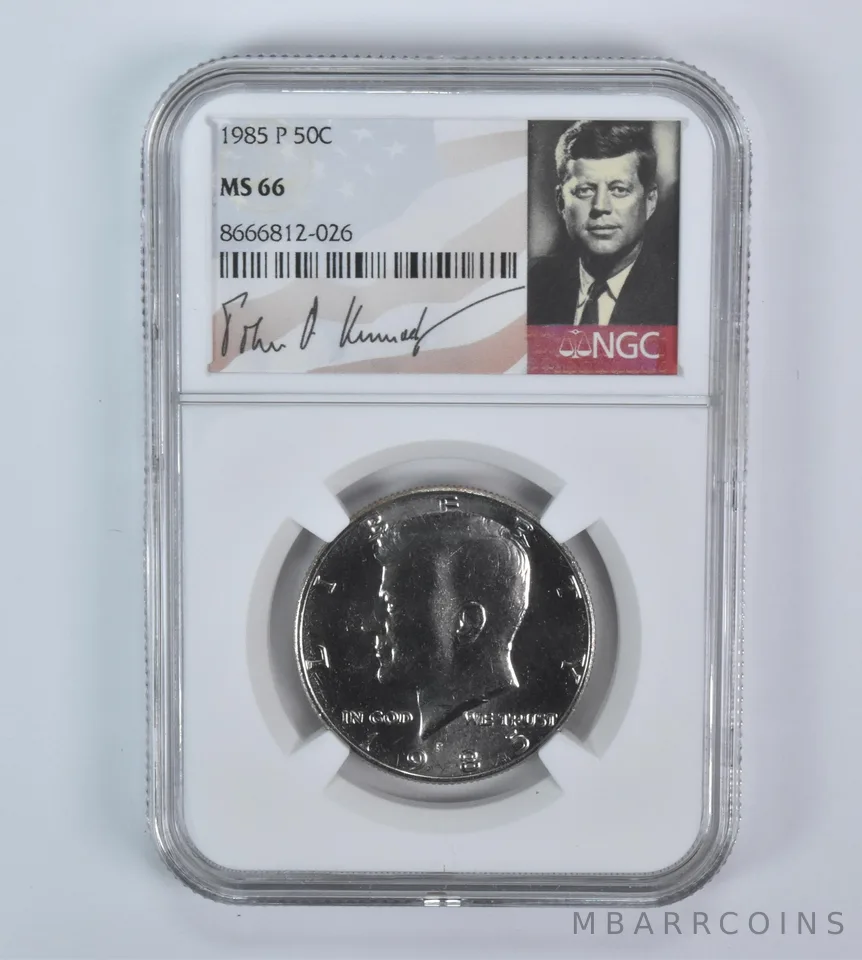 1985-P Kennedy Half Dollar MS66 NGC Signature Label