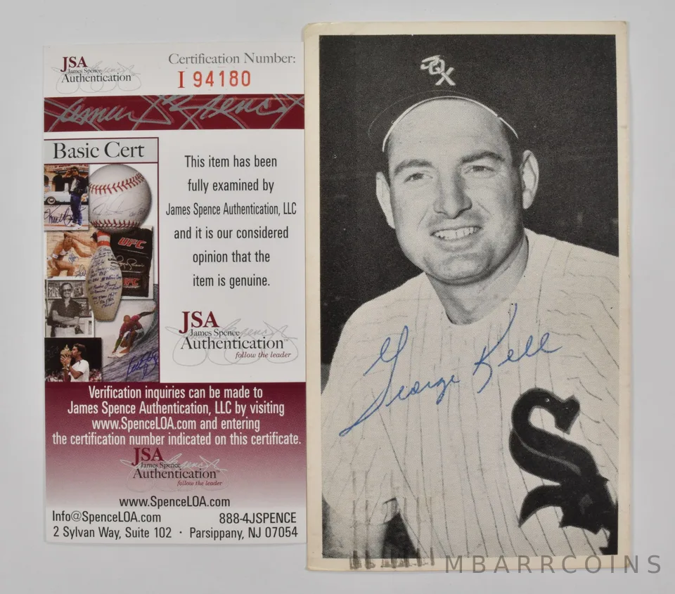 George Kell - Chicago White Sox - Signed Postcard - Certified JSA a9879