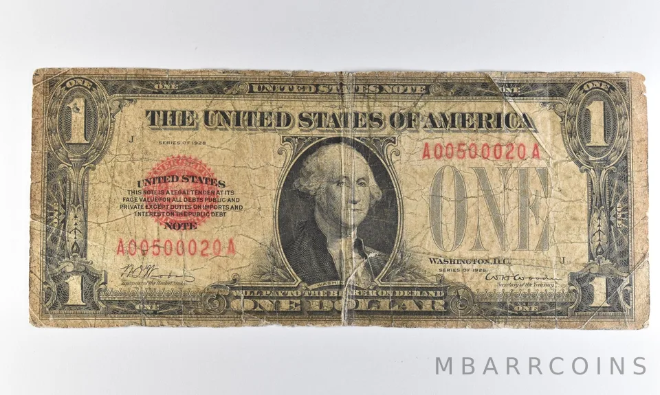 1928 $1 US Legal Tender Note Red Seal *8270