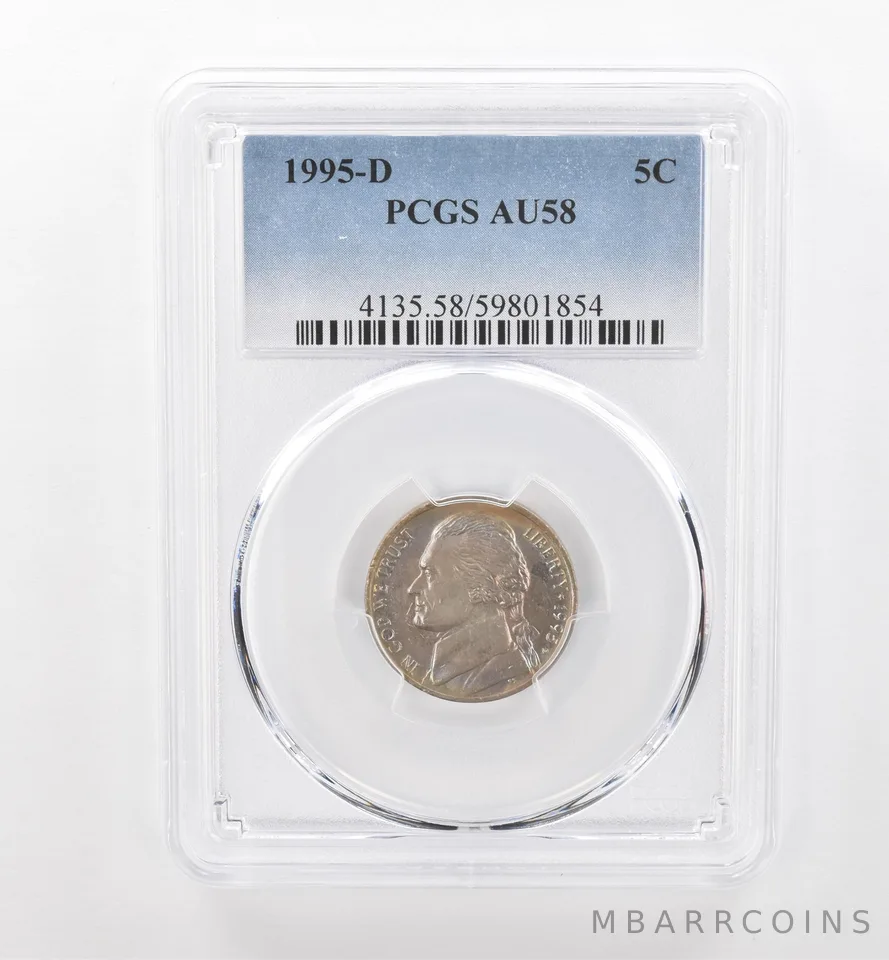 1995-D Jefferson Nickel AU58 PCGS Beautiful Tone *1802