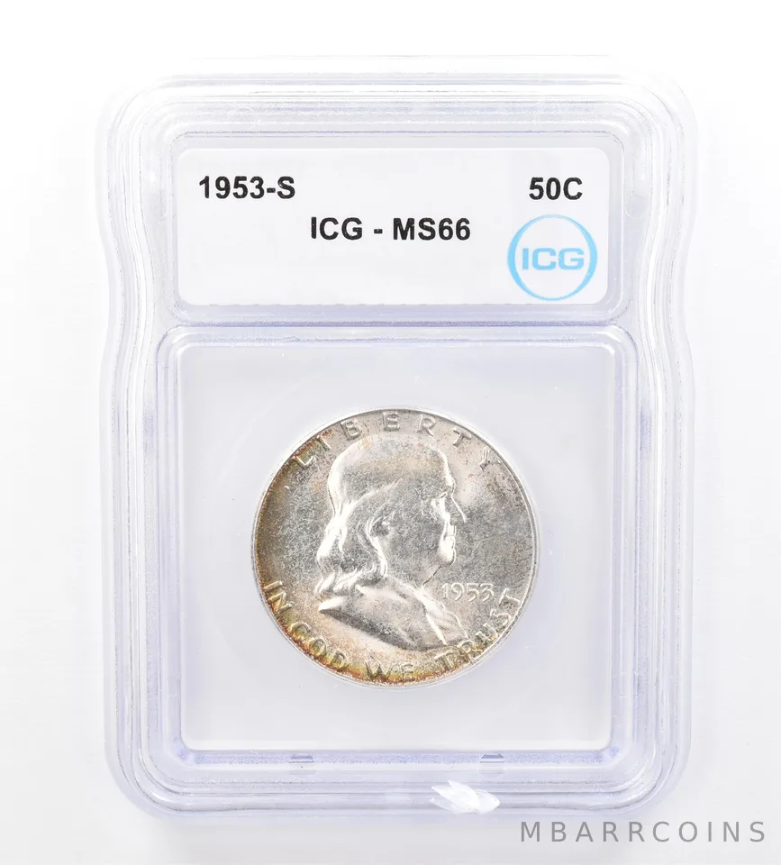 1953-S Franklin Half Dollar MS66 ICG Beautiful Tone *1656
