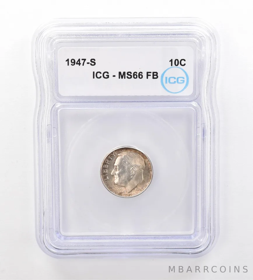 1947-S Roosevelt Dime MS66 FB ICG Beautiful Tone *7531