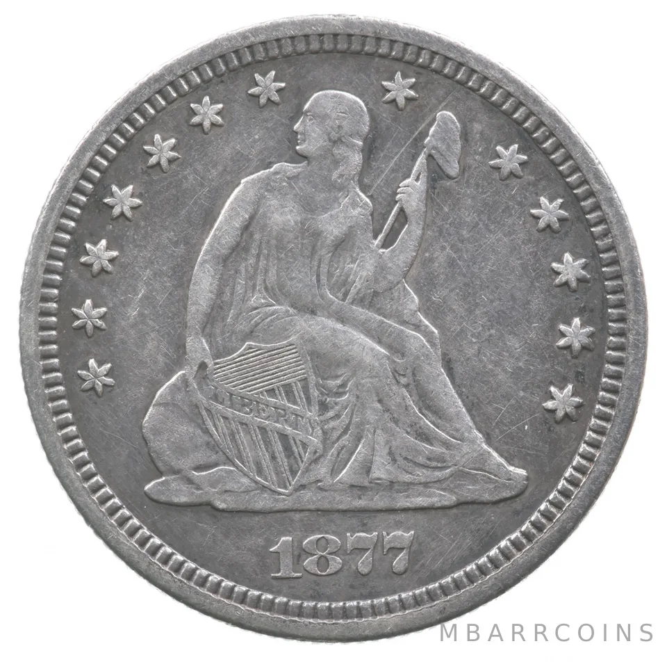 1877-S Seated Liberty Quarter a8880