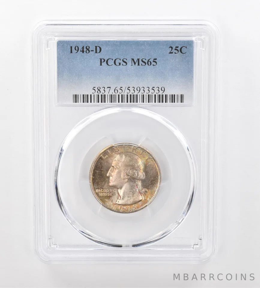 1948-D Washington Quarter MS65 PCGS Beautiful Tone *0963