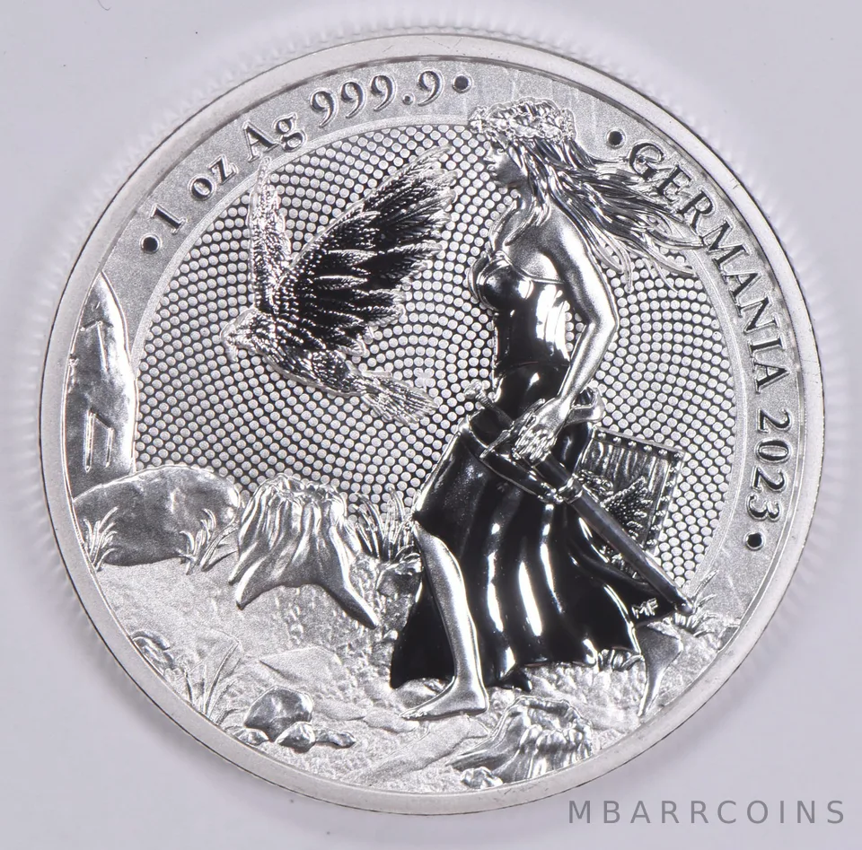 2023 Germania 1 Oz .9999 Silver Round 5 Mark BU With COA