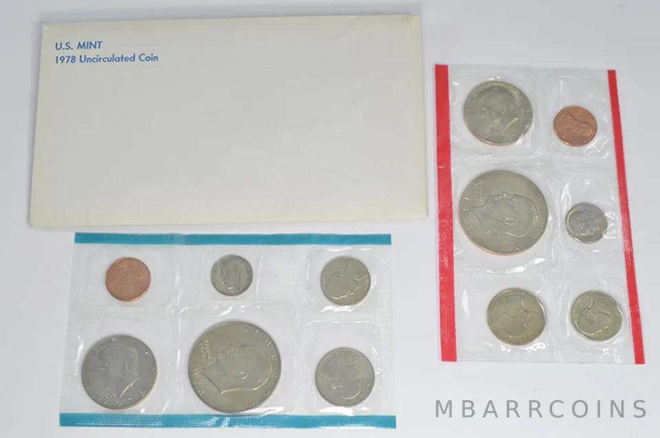 1978 Mint Set with Original Envelope & Flatpacks (12 coins)