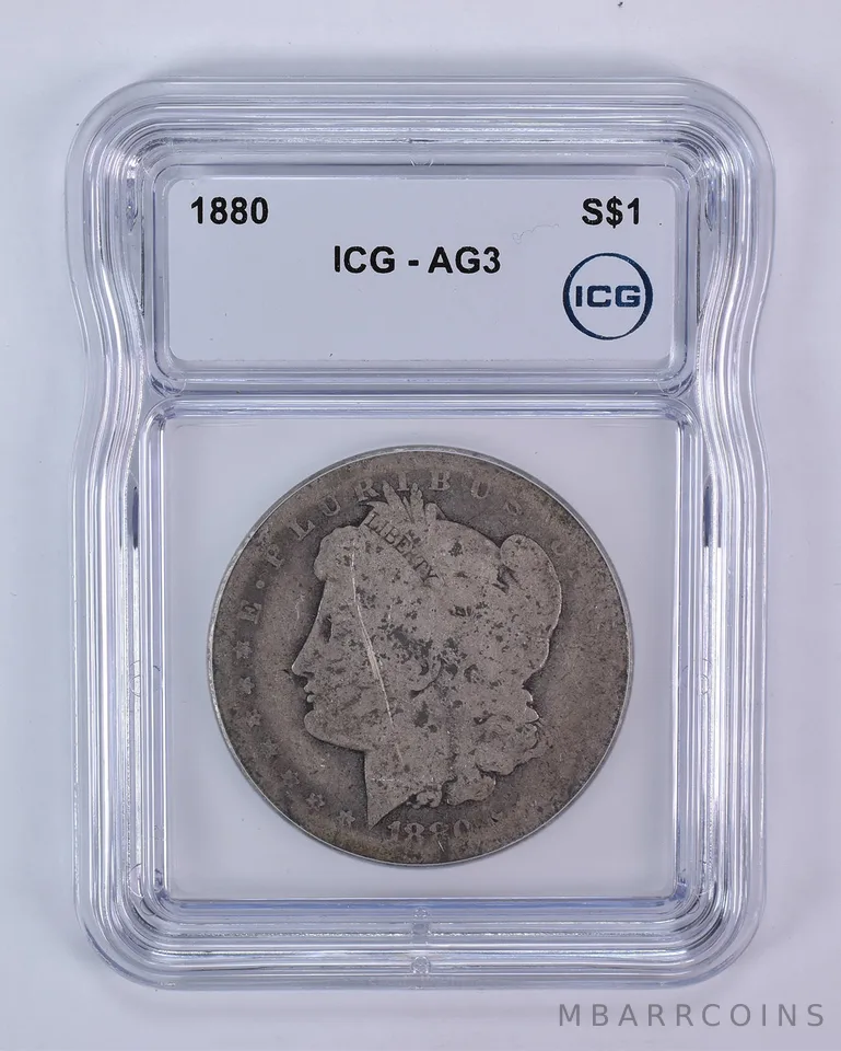 1880 Morgan Silver Dollar AG3 ICG Lowball