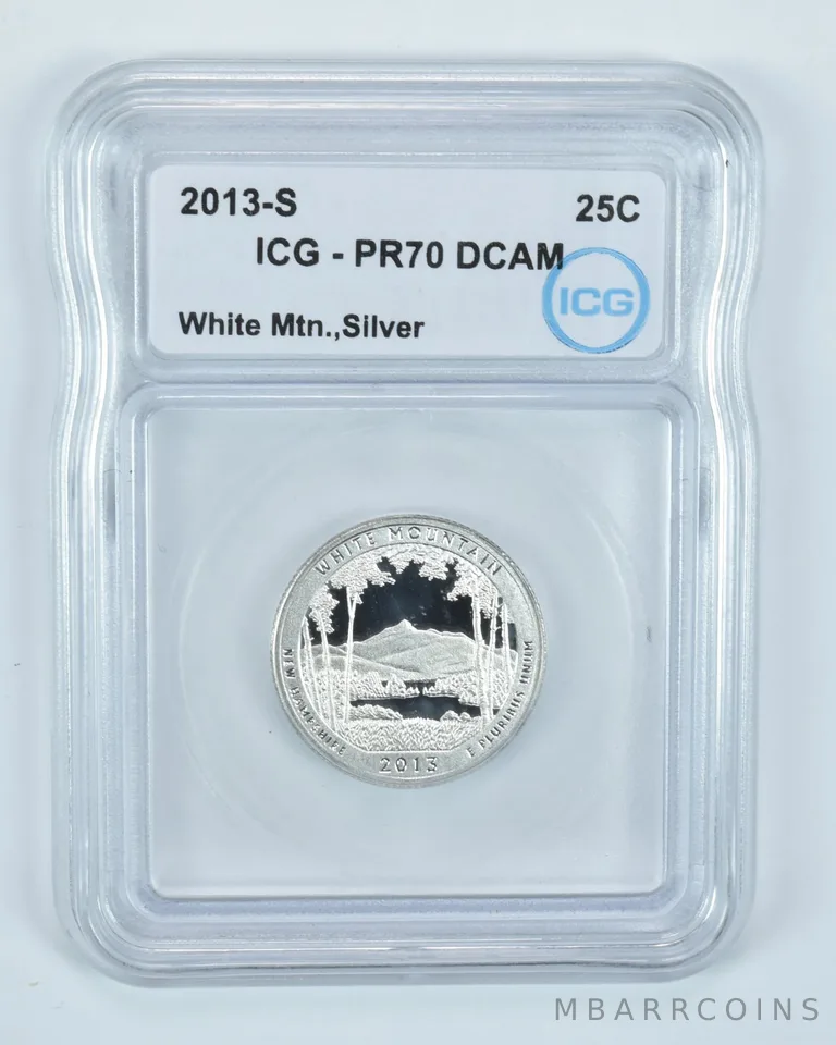 2013-S Washington Quarter Silver White Mountain ATB PR70 DCAM ICG
