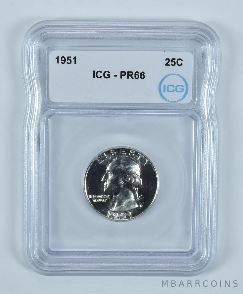 1951 Washington Quarter Silver PR66 ICG