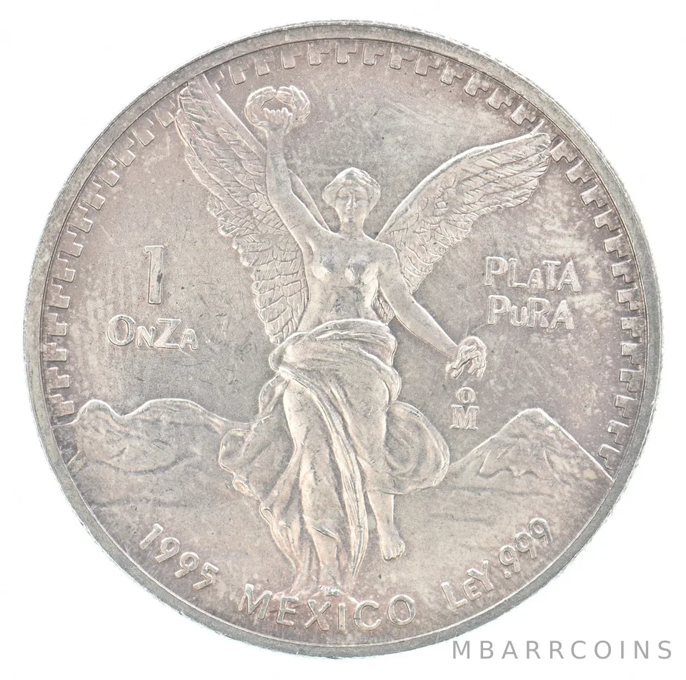 1995 Mo Mexico 1 Onza Silver Libertad Beautiful Tone *7183