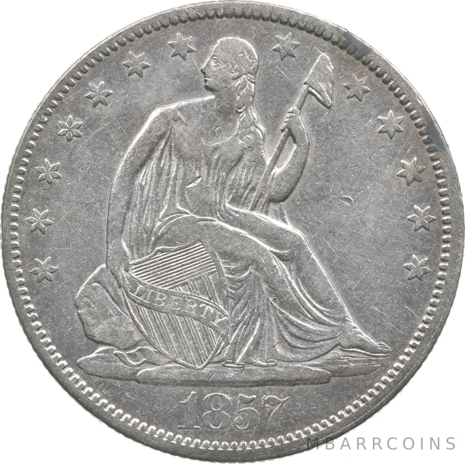 1857 Seated Liberty Half Dollar a3478