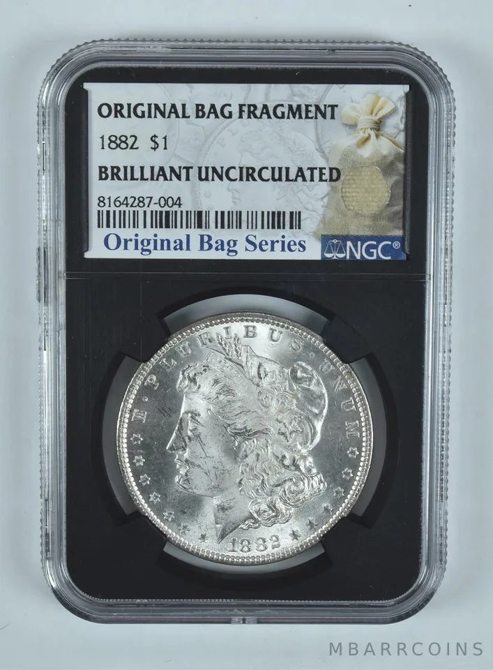 1882 Morgan Silver Dollar Original Bag Fragment BU NGC