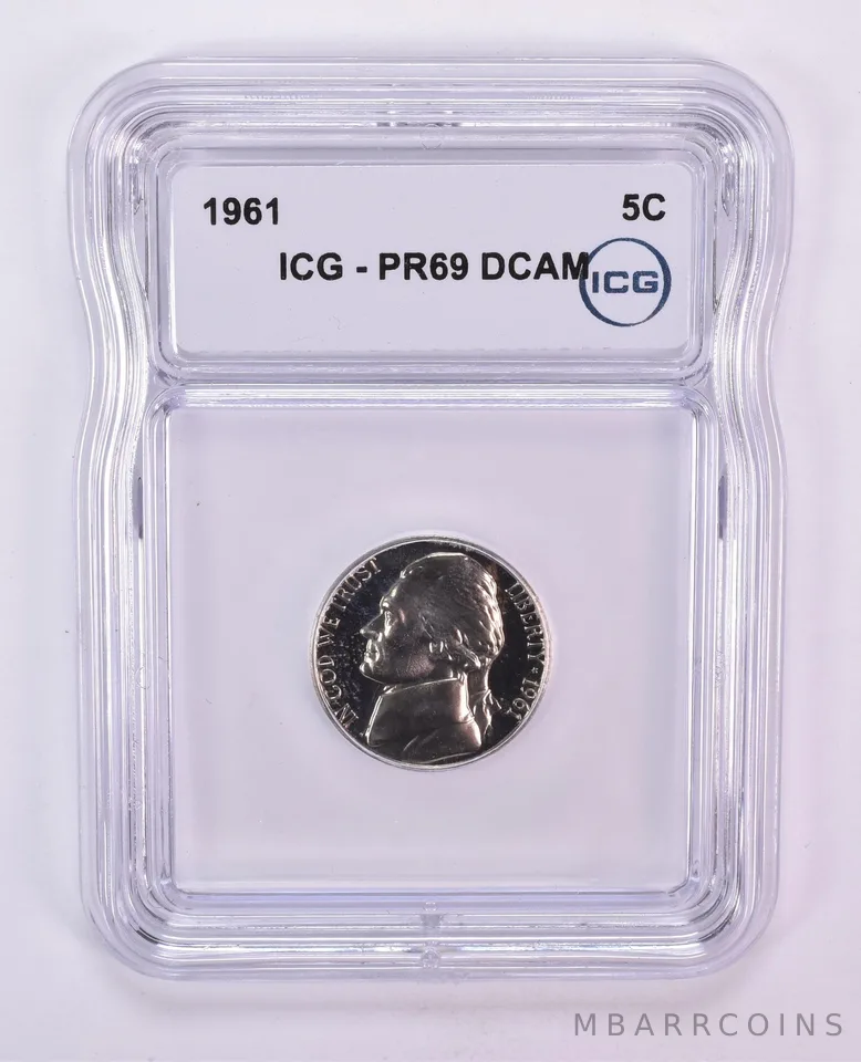 1961 Jefferson Nickel PR69 DCAM ICG