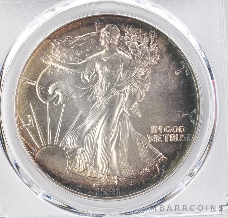 1991 American Silver Eagle MS68 PCGS Beautiful Tone *1279
