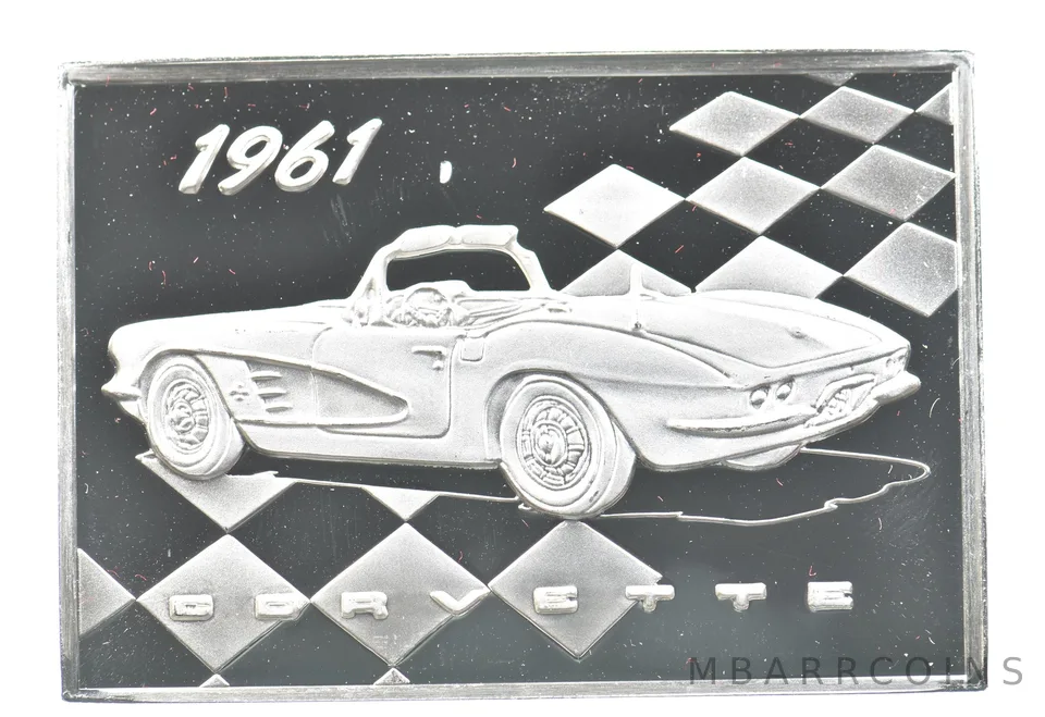 1961 Corvette Silver Art Bar Vintage Car *3263
