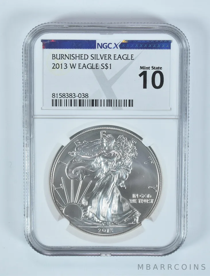 2013-W Burnished Silver Eagle Mint State 10 NGC X NGCX