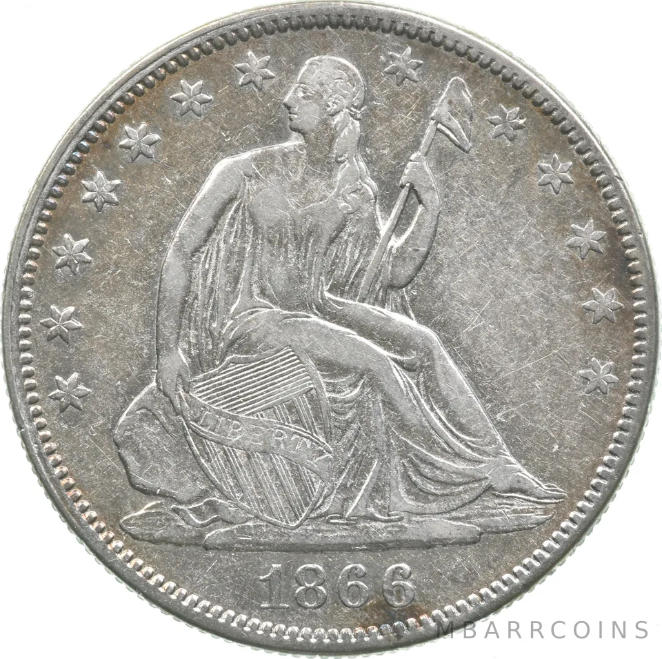 1866 Seated Liberty Half Dollar *3483