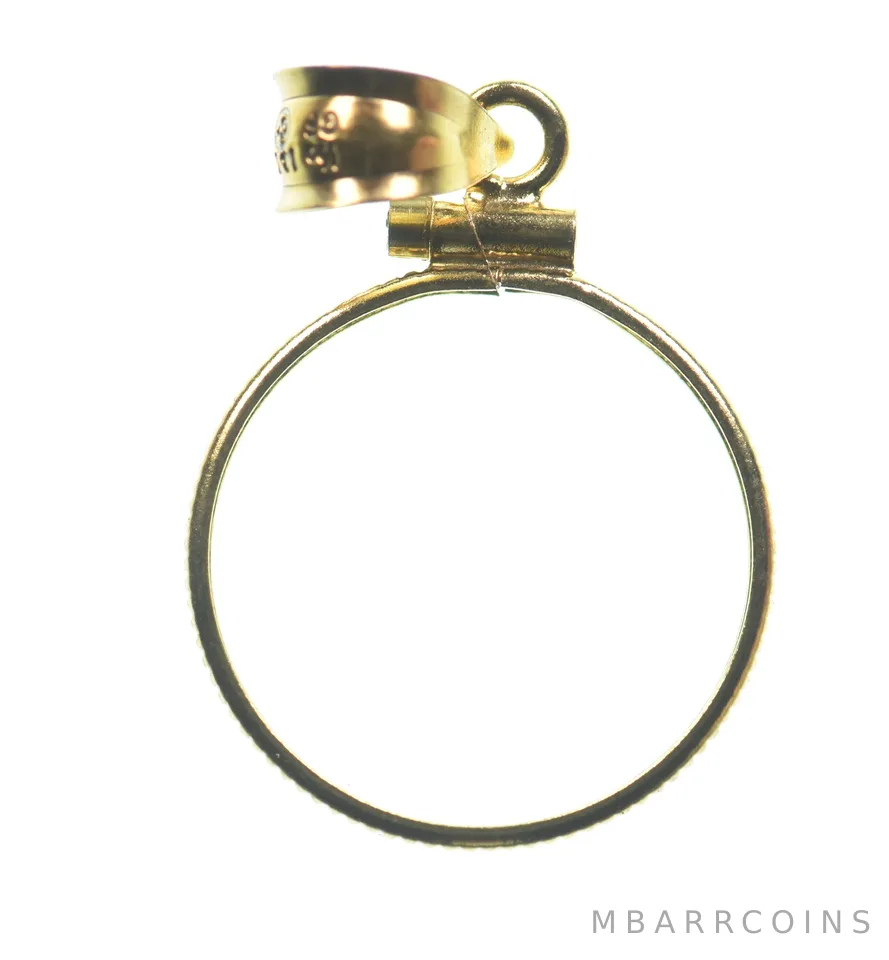 14K 17.9mm GF US Dime $2.50 Gold Coin Bezel Pendant Frame Edge *1352