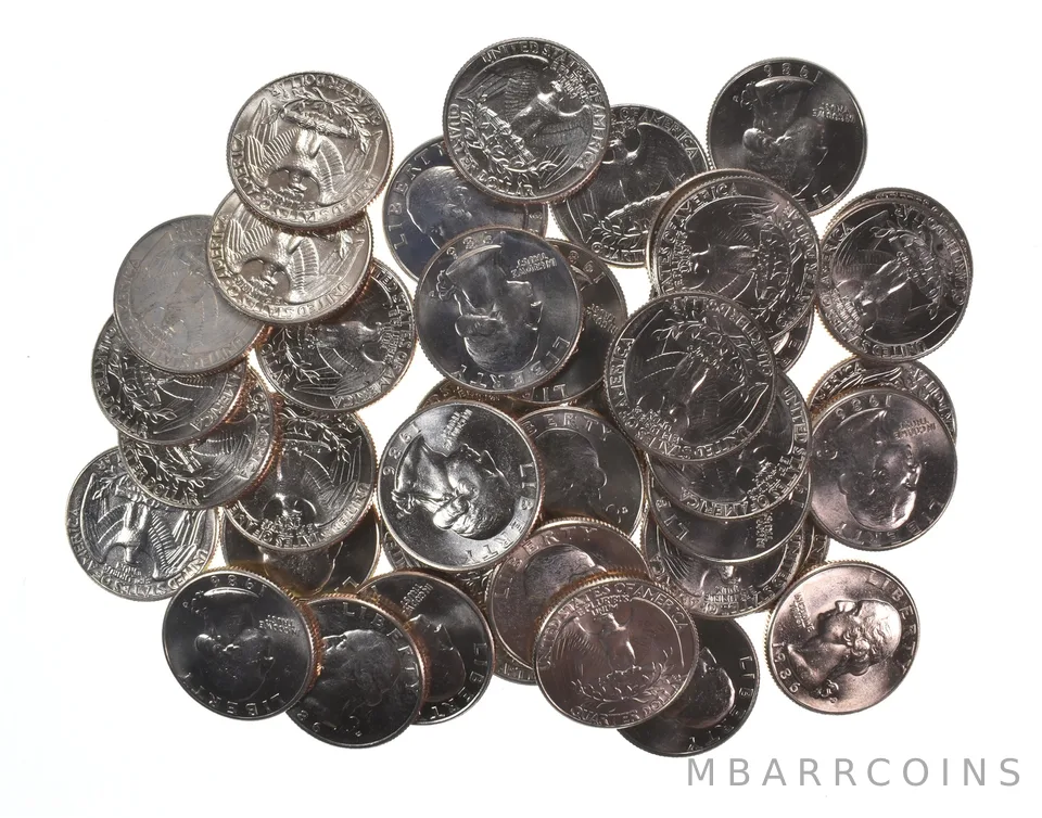 Lot (40) 1986-D Washington Quarter Clad Unc Roll