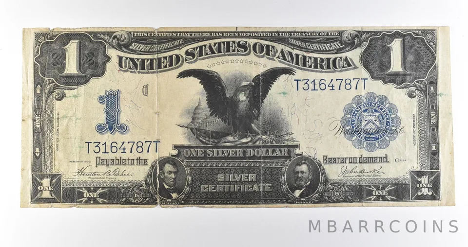 1899 $1 Silver Certificate Black Eagle Blue Seal Large Note Fr#233 *4600
